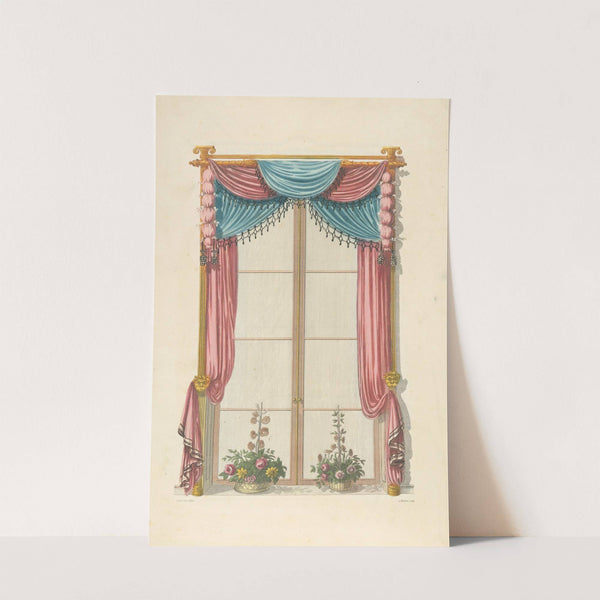 Red and blue drapery by Thomas Sheraton