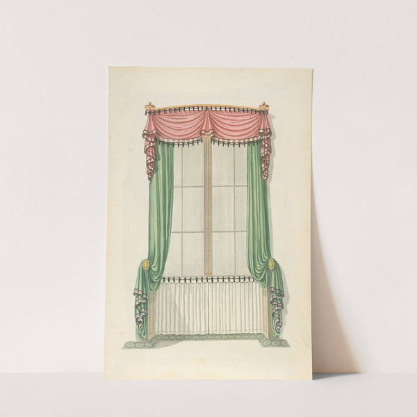 Red and green drapery by Thomas Sheraton