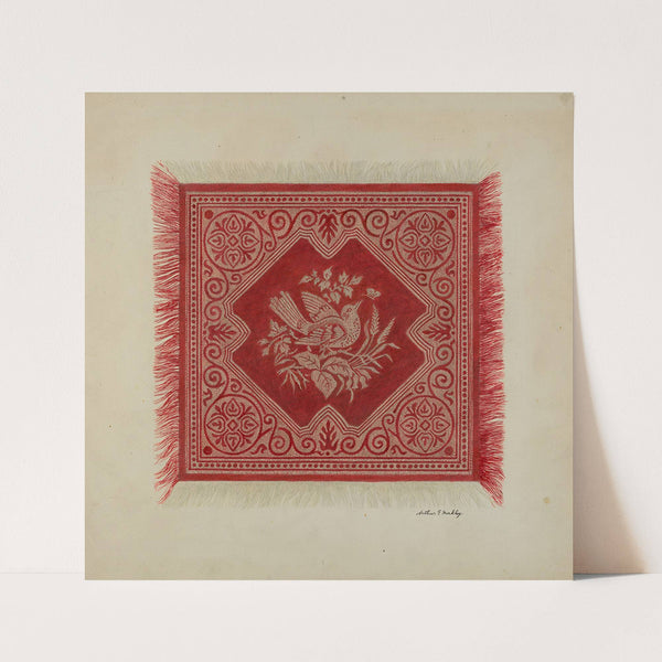 Red and White Table Napkin by Arthur G. Merkley