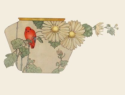 Red Bird & Flowers