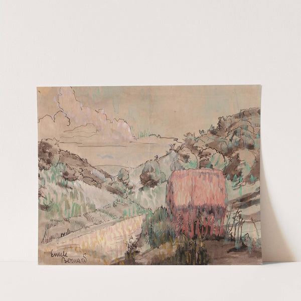 Red Cabin on a Hillside by Emile Bernard