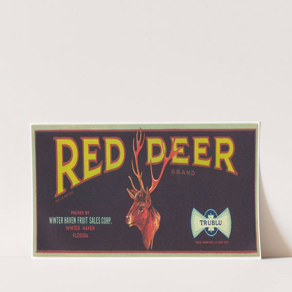 Red Deer Brand Fruit Label (1940s)
