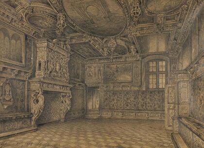 Red Hall at the Town Hall in Gdansk (1878)