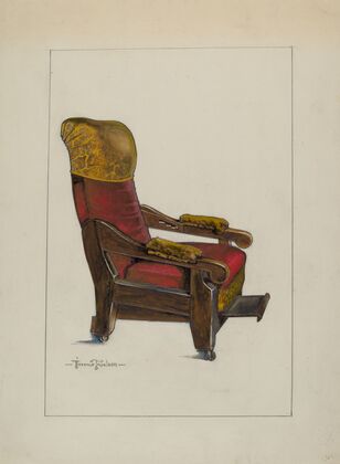 Red Plush Morris Chair