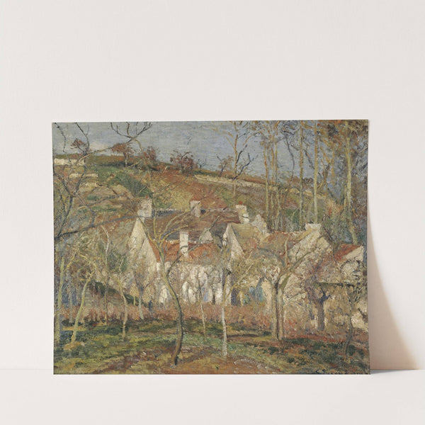 Red roofs, corner of a village, winter by Camille Pissarro