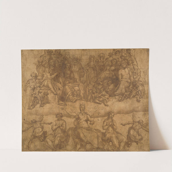 Redeemed Souls and Allegorical Figures, study for the Last Judgment fresco in the cupola of the Duomo, Florence by Federico Zuccaro