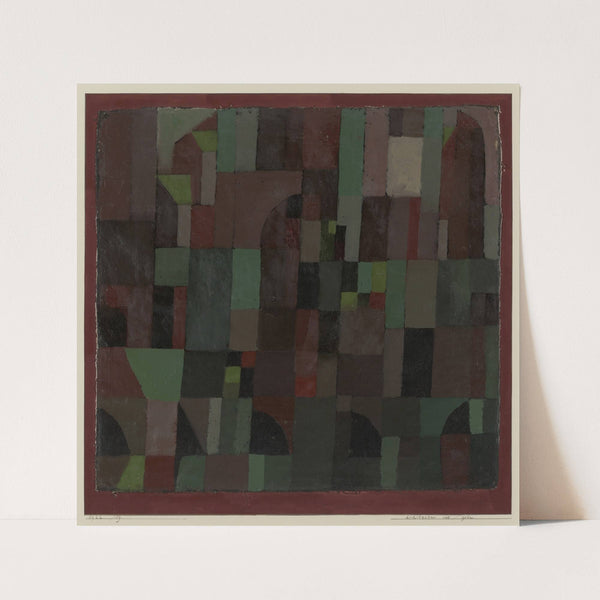 Red,Green Architecture (yellow,violet gradation) by Paul Klee