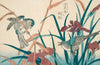 Reed Warbler with Reeds and Iris