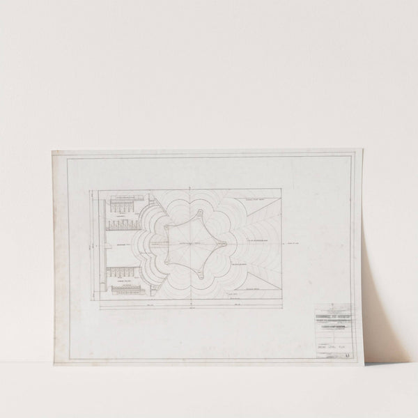 Refreshment stand, 1964-65 N.Y. World's Fair, for the Brass Rail Food Service Organization Inc, Ground level plan by Victor Alfred Lundy
