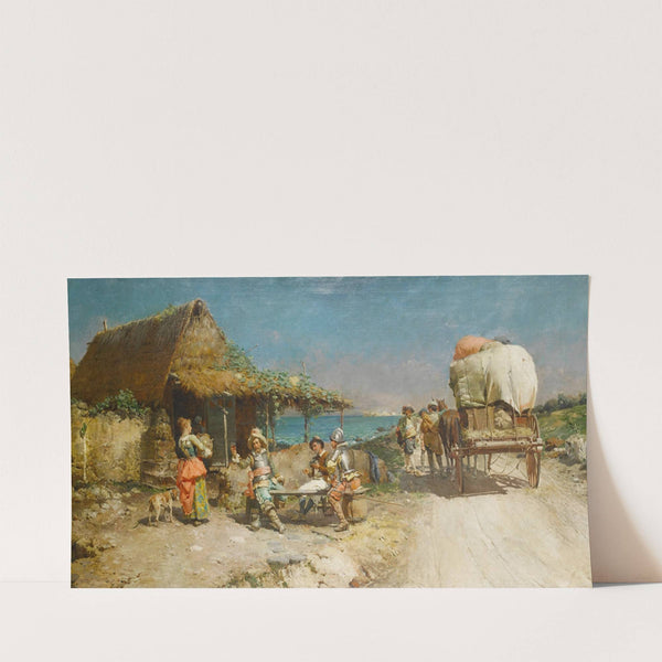 Refreshments at a wayside inn by Cesare Auguste Detti