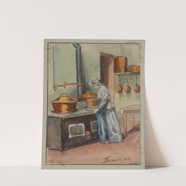 Refuge Pauline Roland, rue Fessart La cuisine (1895) by F. Séguin