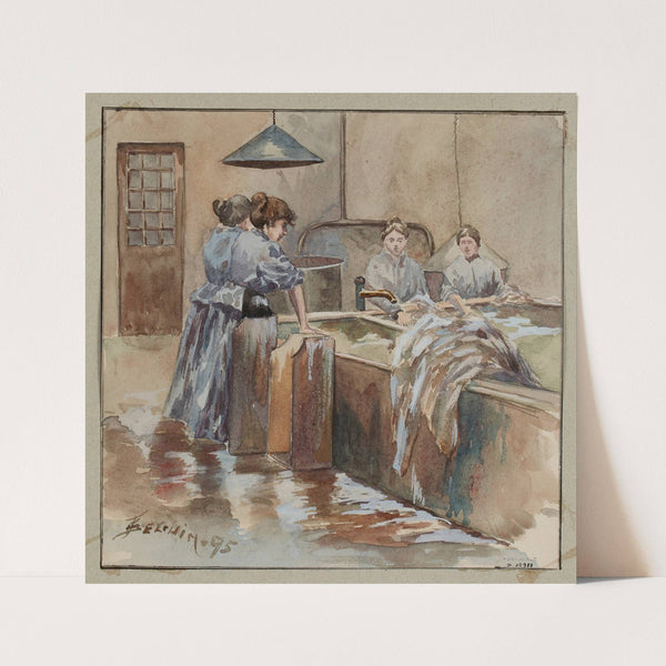 Refuge Pauline Roland, rue Fessart Le lavoir (1895) by F. Séguin