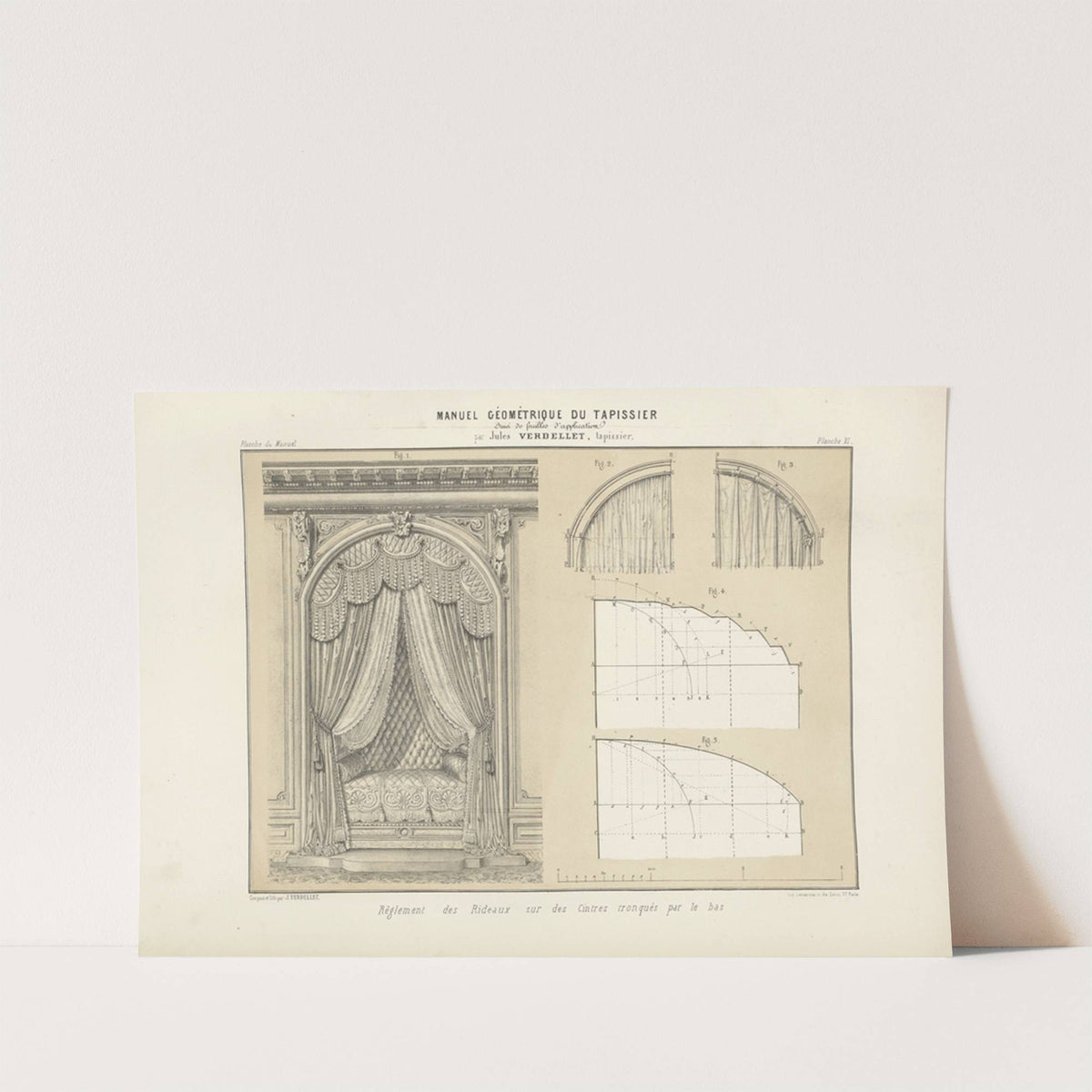 Réglement des rideaux sur des cintres tronqués par le bas. (1859) by Jules Verdellet