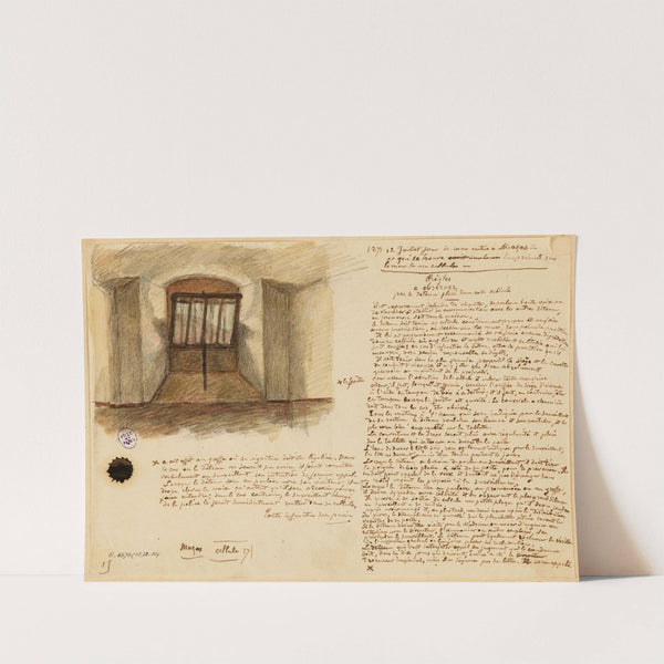 Réglement et fenêtre de la cellule 17 de la prison Mazas (1871) by Armand Gautier