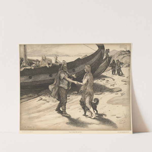 Regnar Lodbrog og Kraka (Ragnar Lodbrok and Kraka) by Louis Moe