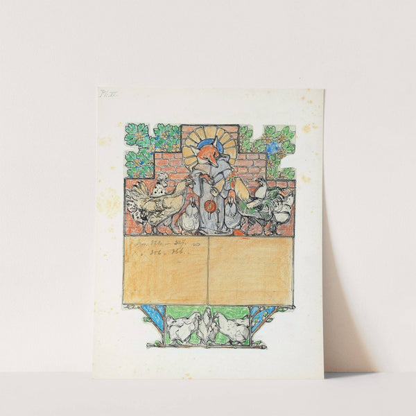 Reinaert met een brief bij Canteclaer en zijn gezin (1866) by Bernard Willem Wierink