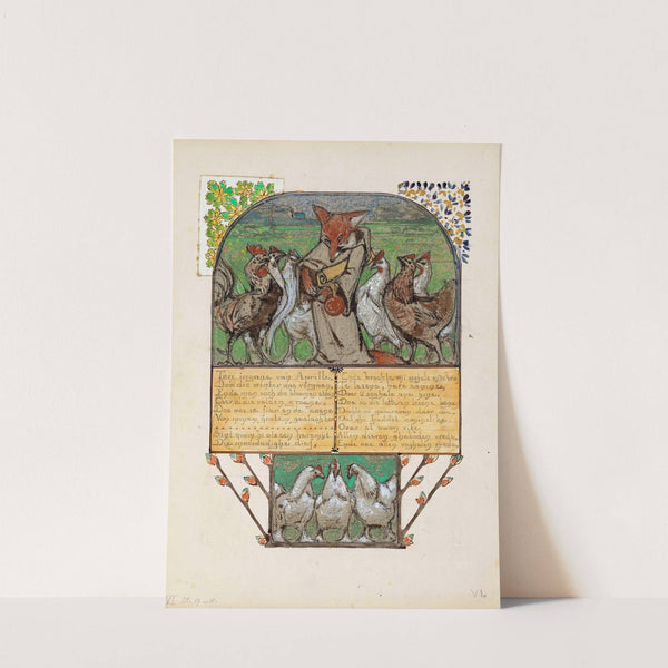 Reinaert met een brief bij Canteclaer en zijn gezin (1866) by Bernard Willem Wierink