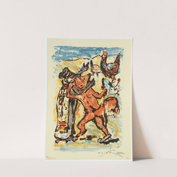 Reinecke Und Grimbart Der Dachs Auf Der Pilgerreise Betrachten Einen Gut Ernährten Hahn, Den Reinecke Zu Fressen Versucht Ii (1920) by Lovis Corinth