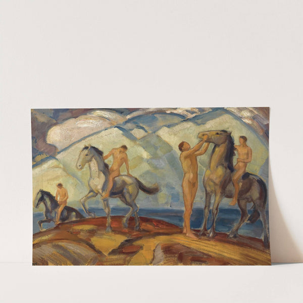 Reiter am Bergsee (Riders At A Mountain Lake) by Ludwig von Hofmann