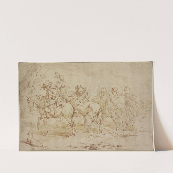 Reiter an einem Bache vorüberziehend by Philips Wouwerman