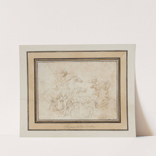 Reiter kämpfen mit einem Tiger by Stefano Della Bella