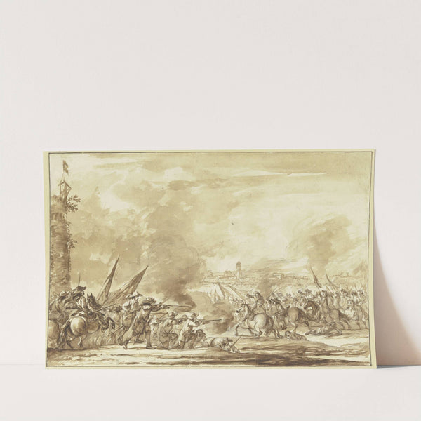 Reiterangriff auf Infanterie vor den Toren einer Stadt by Philip James de Loutherbourg