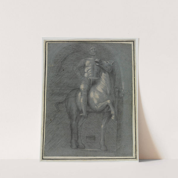 Reitermonument vor flacher Wandnische by Donato Bramante