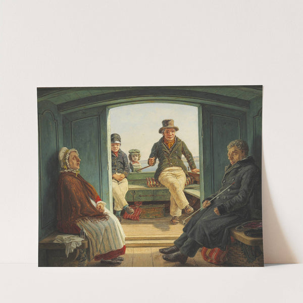 Rejsescene om bord i en hollandsk trækskøjte by Martinus Rørbye