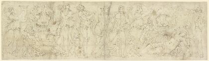 Relief eines römischen Bacchus-Sarkophags mit der Auffindung Ariadnes