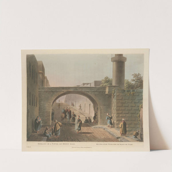 Remains of a tower on Mount Zion by Luigi Mayer