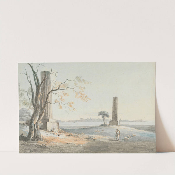 Remains of the Temple of Olypian Jove with a View of Ortygia, Syracuse by Henry Tresham