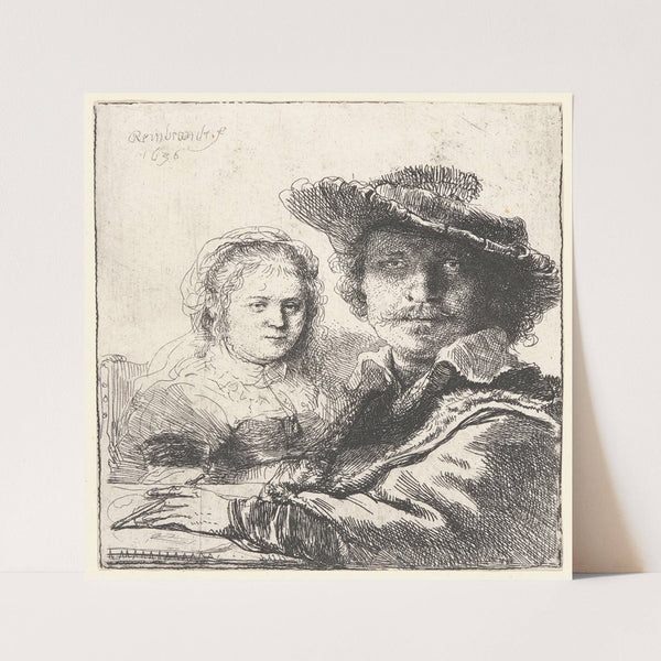 Rembrandt and His Wife Saskia by Rembrandt van Rijn