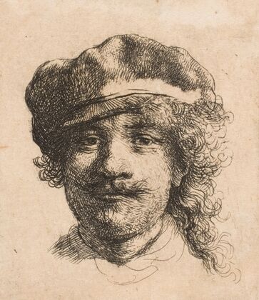 Rembrandt wearing a soft cap