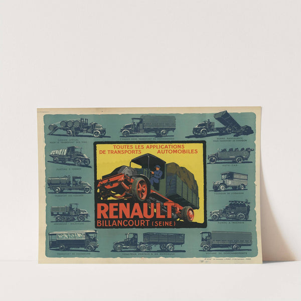 Renault Billancourt. Toutes les applications de transports automobiles (1921) by Imp. J. Minot