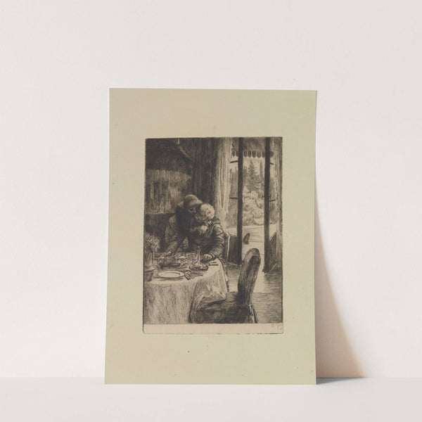 Renée hugging her father as she comes in to breakfast (1882) by James Tissot