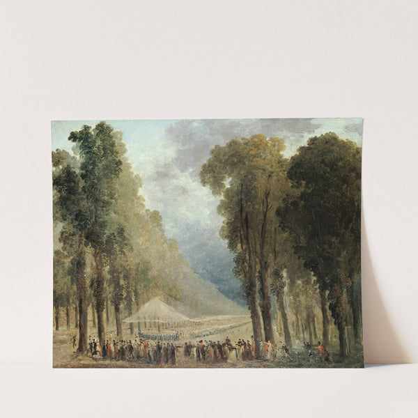Repas servi aux troupes dans une allée des Champs-Elysées ou dans le parc de Saint-Cloud (1790) by Hubert Robert