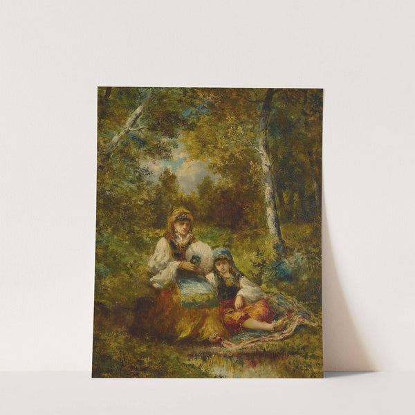 Repos de bohémiennes en forêt (esquisse) by Narcisse-Virgile Diaz de La Peña