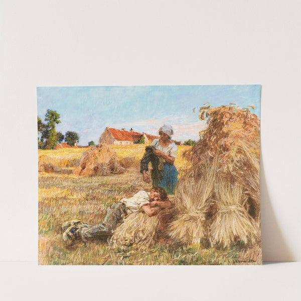 Repos, Effet De Grand Soleil, Moissonneur Endormi, Mezy by Léon Augustin Lhermitte