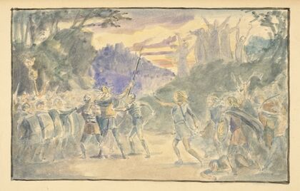 Rescue of Cymbeline by Posthumus and the Britons Act V, Scene II (1890s) — size preview