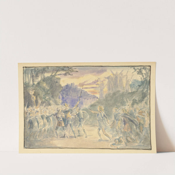 Rescue of Cymbeline by Posthumus and the Britons Act V, Scene II (1890s) by Walford Graham Robertson