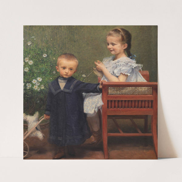 Resi und Hans Matsch, die Kinder des Künstlers by Franz von Matsch