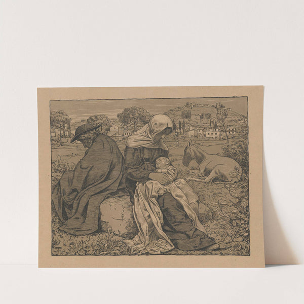 Rest during the flight to Egypt against the backdrop of the Italian landscape (1893) by Hans Thoma