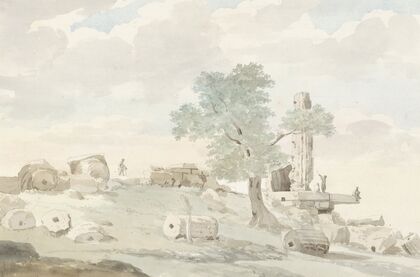 Resten van Herculestempel binnen muren van oude Agrigento