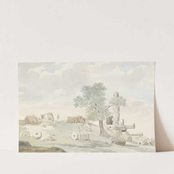 Resten van Herculestempel binnen muren van oude Agrigento (1778) by Abraham-Louis-Rodolphe Ducros