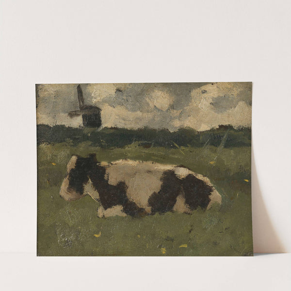 Resting Cow with a Mill by Richard Nicolaüs Roland Holst