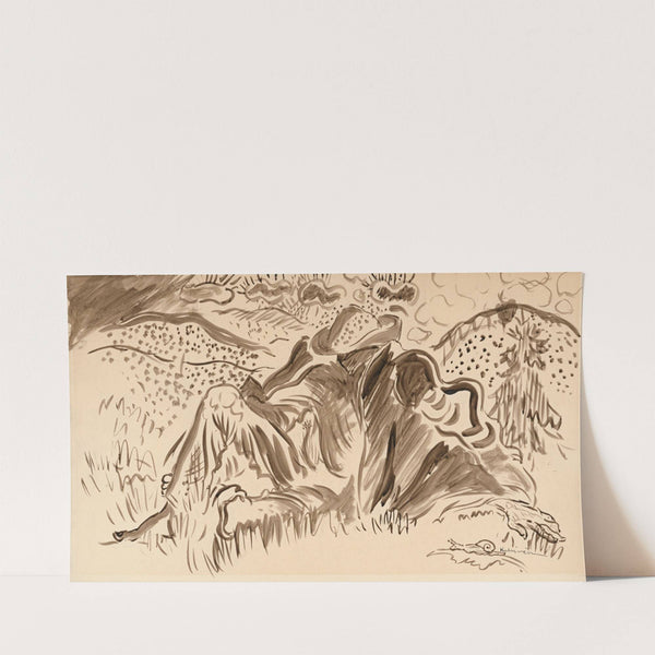 Resting man in the forest (1935) by Arnold Peter Weisz-Kubínčan