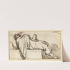 Resting man, lying on his back, a hat over his groin by David Humbert de Superville