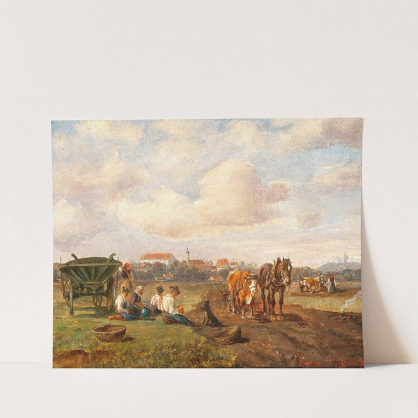 Resting on the Roadside before a Village by Ludwig Müller-Cornelius