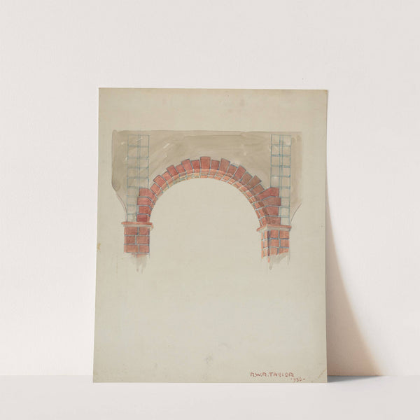 Restoration Drawing - Main Doorway & Arch to Mission House by Robert W.R. Taylor