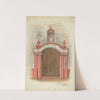 Restoration Drawing - Main Doorway, with Decorations, Mission House by Geoffrey Holt and Harry Mann Waddell